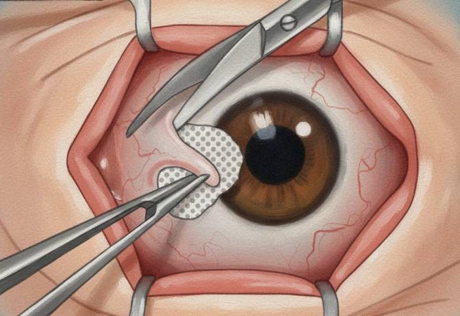 翼状片手術の様子
